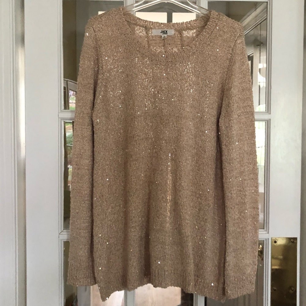 Jack knit rose gold sweater with sequins